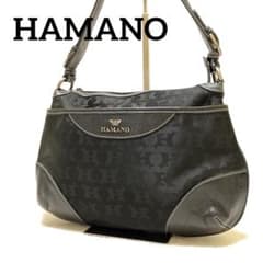 【美品】ハマノ ワンショルダーバッグ 2WAY モノグラム　エコバッグ付 レザーのサムネイル