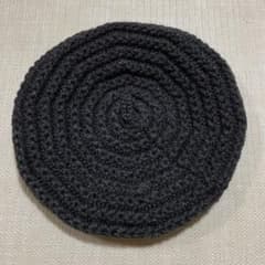 ハンドメイド ニットベレー帽 チャコールグレーのサムネイル