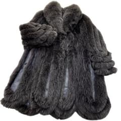 美品　染めブルーフォックス　スカラップ　サガフォックス　ファーコート　総丈95 美品 染めブルーフォックス スカラップ サガフォックス ファーコート