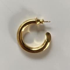Gold hoop earring, sterling silver 925, single earring, 18k gold, worn by Daiki Tsuneta.