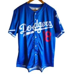 【超メルカリ市】山本由伸　ドジャース　ユニホーム　XL ラスト1☆L 青 18 山本由伸 ユニフォーム ドジャース レプリカ