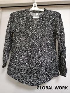【新品】グローバルワーク花柄 シャツ ブラック キッズ 140★タグ付のサムネイル