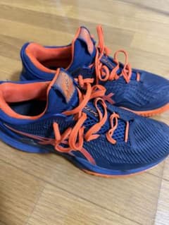 asics COURT FF テニスシューズ ネイビー オレンジ - メルカリ