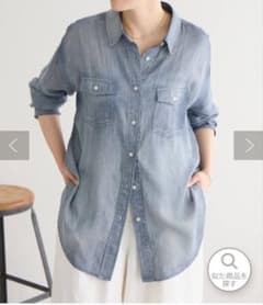美品 BEARDSLEY シフォンデニムシャツのサムネイル