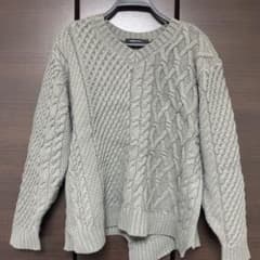 AMERICAN HOLIC グレー Vネック ケーブルニット Mのサムネイル