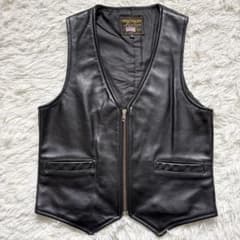サイズ38 バンソン vanson レザーベスト　ジッパー 極美品 Vanson レザーベスト 38 ブラック TALONジップ メンズ - メルカリ