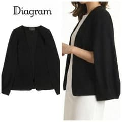 Q26 S ダイアグラム ケープスタイルポンチョ ノーカラー JKT レディース Q26 S ダイアグラム ケープスタイルポンチョ ノーカラー JKT