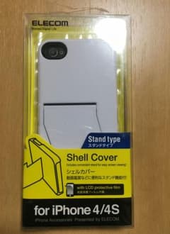 iPhone4 4s スタンドタイプ ケース カバー　白　液晶保護フィルム付きのサムネイル