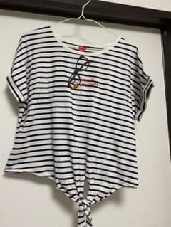 Disney ミッキー ボーダー Tシャツ Lサイズのサムネイル
