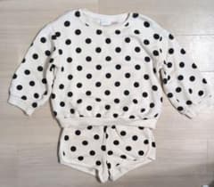 ZARA ドット セットアップ トレーナー ショートパンツ ホワイト 80cmのサムネイル