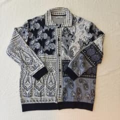 【ZARA】ペイズリー柄 ニットカーディガン XLのサムネイル