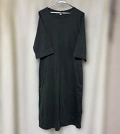 UNIQLO カットソーワンピース ロング　ダークグリーン　サイズM