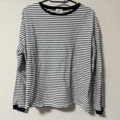 coen 長袖 Tシャツ Mサイズ 白/黒 ボーダー