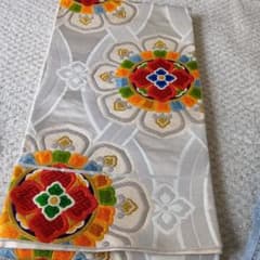 花柄刺繍 シルバー 袋帯のサムネイル