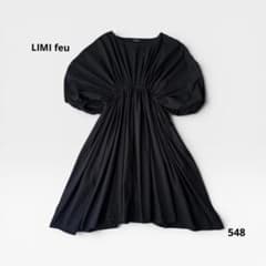 LIMI feu リミフー ギャザーワンピース リミフゥ ヨウジヤマモト 黒 LIMI feu リミフー ギャザーワンピース リミフゥ ヨウジヤマモト 黒