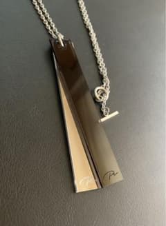 【新品未使用】PRY Double Plate Necklace　クリアブラックのサムネイル