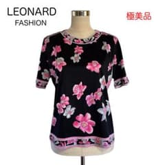極美品 レオナールファッション コットン 花柄 カットソー Tシャツ XL