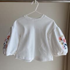 カットソー　５部袖　女の子　刺繍　食事会のサムネイル