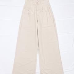 Shang Pin ベージュ ワイドパンツ タックパンツ レディース Mサイズのサムネイル