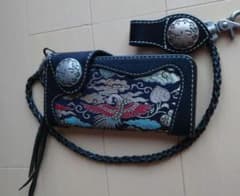 花山 長財布 ウォレット 鳳凰柄 レザー - メルカリ