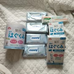 【新品・未使用】はぐくみミルク缶セット！おしり拭き4点＋試供品付きのサムネイル
