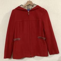 BURBERRY BLUELABEL フード付きジャケット38 レッドK-517のサムネイル