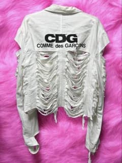 comme des garcons ジャケット　リメイク　クラッシュ　ホワイト comme des garcons ジャケット リメイク クラッシュ ホワイト - メルカリ