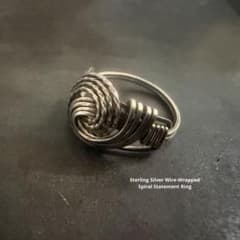 希少 ヴィンテージ シルバー ワイヤー リング アメリカ ユーロ 