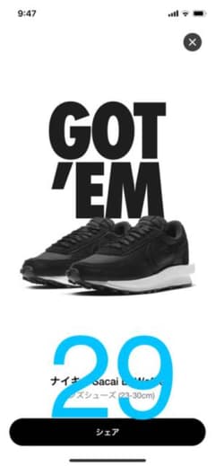 NIKE×sacai LDV waffle BLACK 29のサムネイル