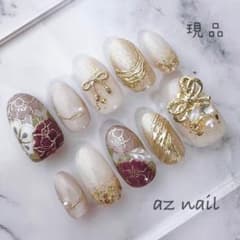 現品 ベージュグレージュ系 成人式 卒業式 結婚式 振袖 着物 ネイル