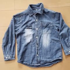 刺繍入りデニムシャツ　130のサムネイル
