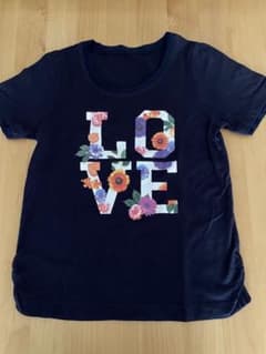 &LOVE 花柄プリント 半袖Tシャツ アンドラブのサムネイル