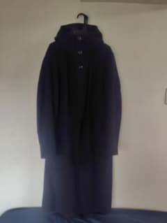 18AWヨウジヤマモトプルーオム ウールフーデッドロングコート - メルカリ