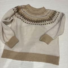 Heather ノルディック柄 ニット ベージュ 長袖のサムネイル