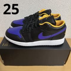 新品 AIR JORDAN 1 LOW GS LAKERS 25cm