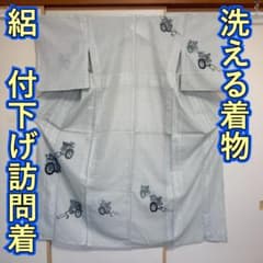 KN6418 絽 付下げ訪問着 身丈152.5cm 洗える着物 夏着物 化繊 - メルカリ