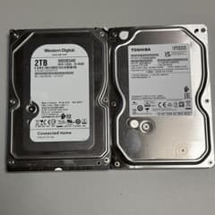 ジャンク 2TB HDD 2台 WD TOSHIBA 3.5インチ 部品取り用等 - メルカリ