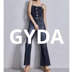 【新品】GYDA ジェイダ バックリボンデニムロンパース XS インディゴのサムネイル