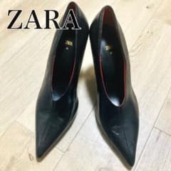 ZARA ザラ パンプス 36 黒 ゴールド ヒール 美シルエット ブーティのサムネイル