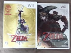 Wii ゼルダの伝説 トワイライトプリンセス スカイウォードソード セット 中古のサムネイル