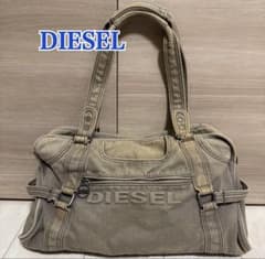 DIESEL アーカイブ エンボスロゴ トートバッグ グレー デニム Y2K 