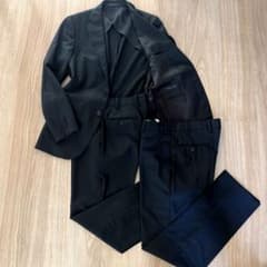極美品】高級HILTON ウール スーツセットアップ ツーパンツ Y5 黒