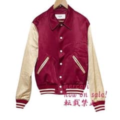 セリーヌ サテン テディジャケット スタジャン 44 BTSテテ着用 レッド セリーヌ サテン テディジャケット スタジャン 44 BTSテテ着用 レッド