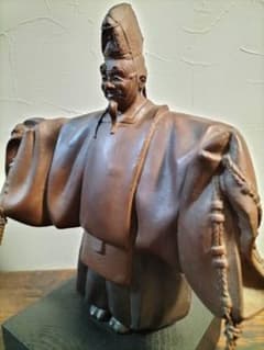 高岡銅器　須賀木仙子作　鋳銅　 宗旦居士像　約3㎏　共箱　V　R9533B 高岡 銅器 彫刻家 須賀木仙 すが もくせん鋳銅 ブロンズ 翁像 おきな