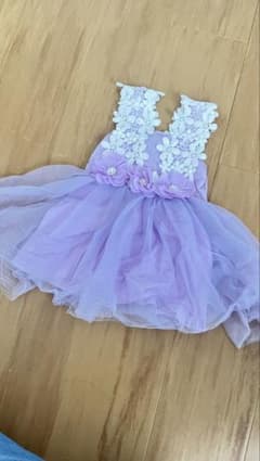 ベビードレス パープル 花柄レース チュールのサムネイル