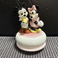 ミッキー＆ミニー 陶器製 オルゴール フィギュアのサムネイル