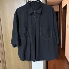 CITEN 波型パイピング 半袖シャツ ブラックのサムネイル