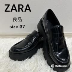 ZARA コインローファー 厚底 ブラック 37 - メルカリ