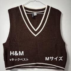 H&M ブラウン Vネックベスト