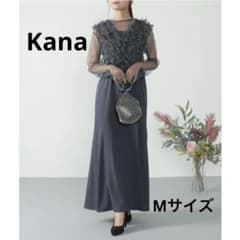 美品】Kana チュールフリルベストシアートップスセットドレス ブルーM